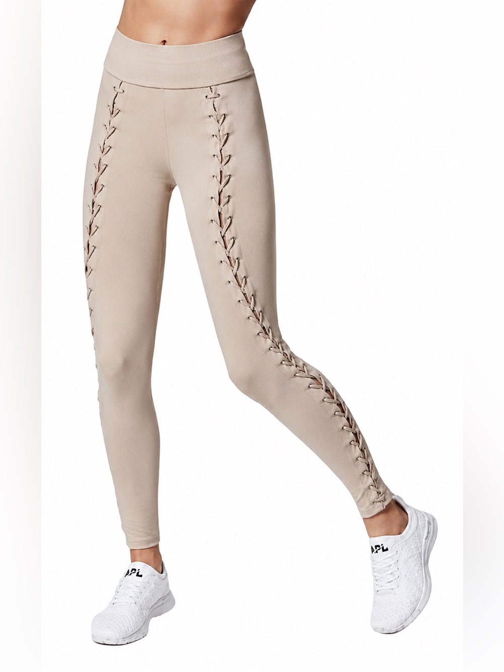Carbon38 Twisted seam corset legging in nude